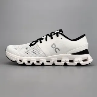 On White Black Engineered Knit Upper Segmented CloudTec Midsole Running Shoes