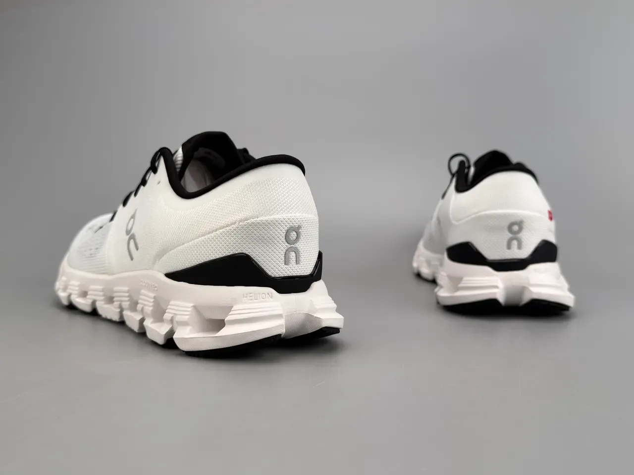 On White Black Engineered Knit Upper Segmented CloudTec Midsole Running Shoes 6
