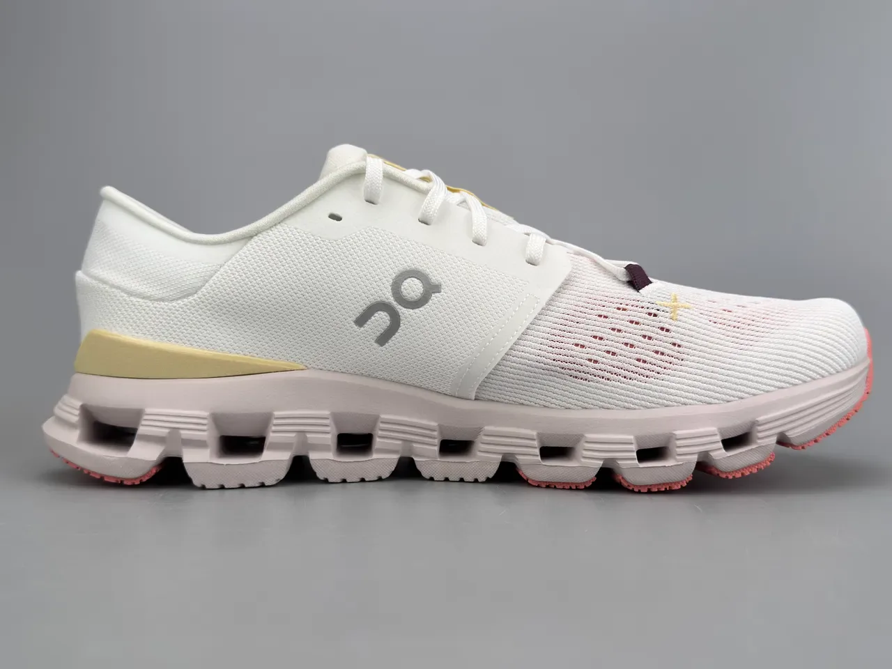 On White Yellow Engineered Knit Upper Segmented CloudTec Midsole Sneakers 10