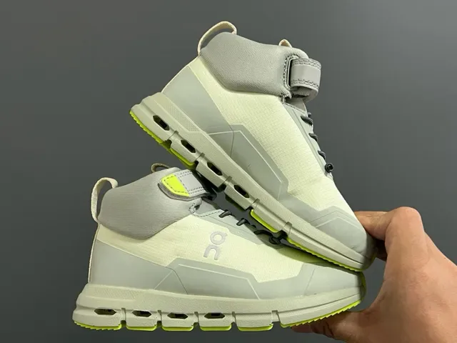 On Jaune Vert Hautes Fermeture Double Sangle+Lacet Chaussures Lifestyle 9