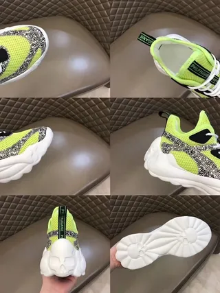 Philipp Plein Active Runner أخضر أسود midsole منحوت نيون لايم شبكة أحذية رياضية سميكة 2
