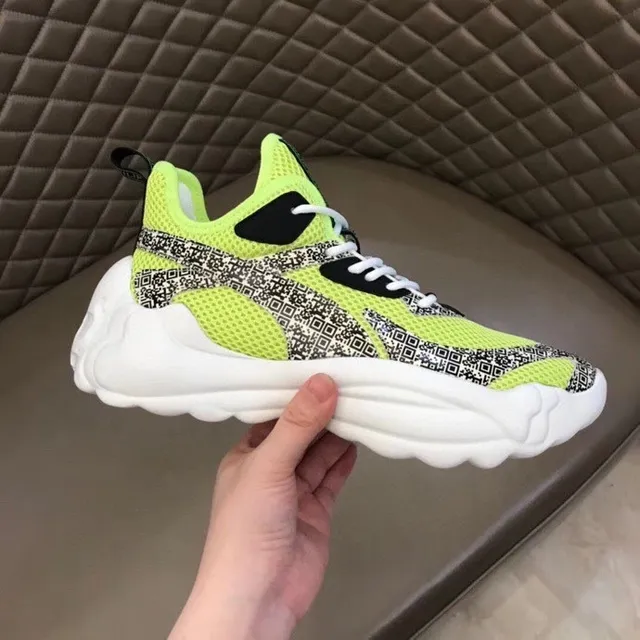 Philipp Plein Active Runner أخضر أسود midsole منحوت نيون لايم شبكة أحذية رياضية سميكة 9