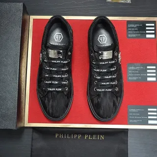 Philipp Plein Black Branded Lace-Up Lifestyle Sneakers
