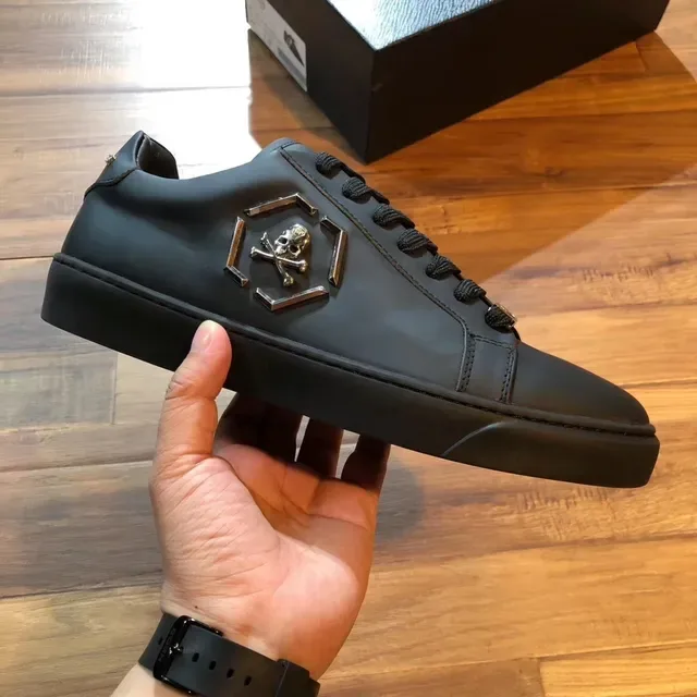 Philipp Plein Black Gold Upper en simili cuir Accents hardware Sneakers lifestyle 2