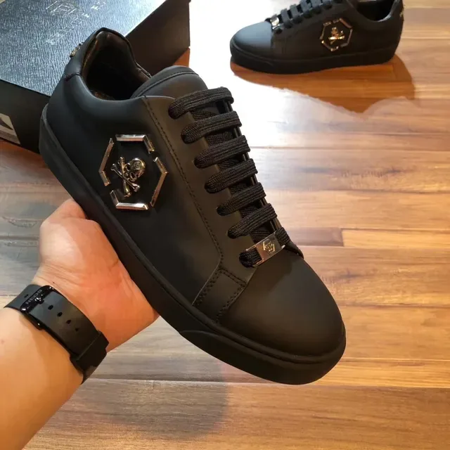 Philipp Plein Black Gold Upper en simili cuir Accents hardware Sneakers lifestyle 3