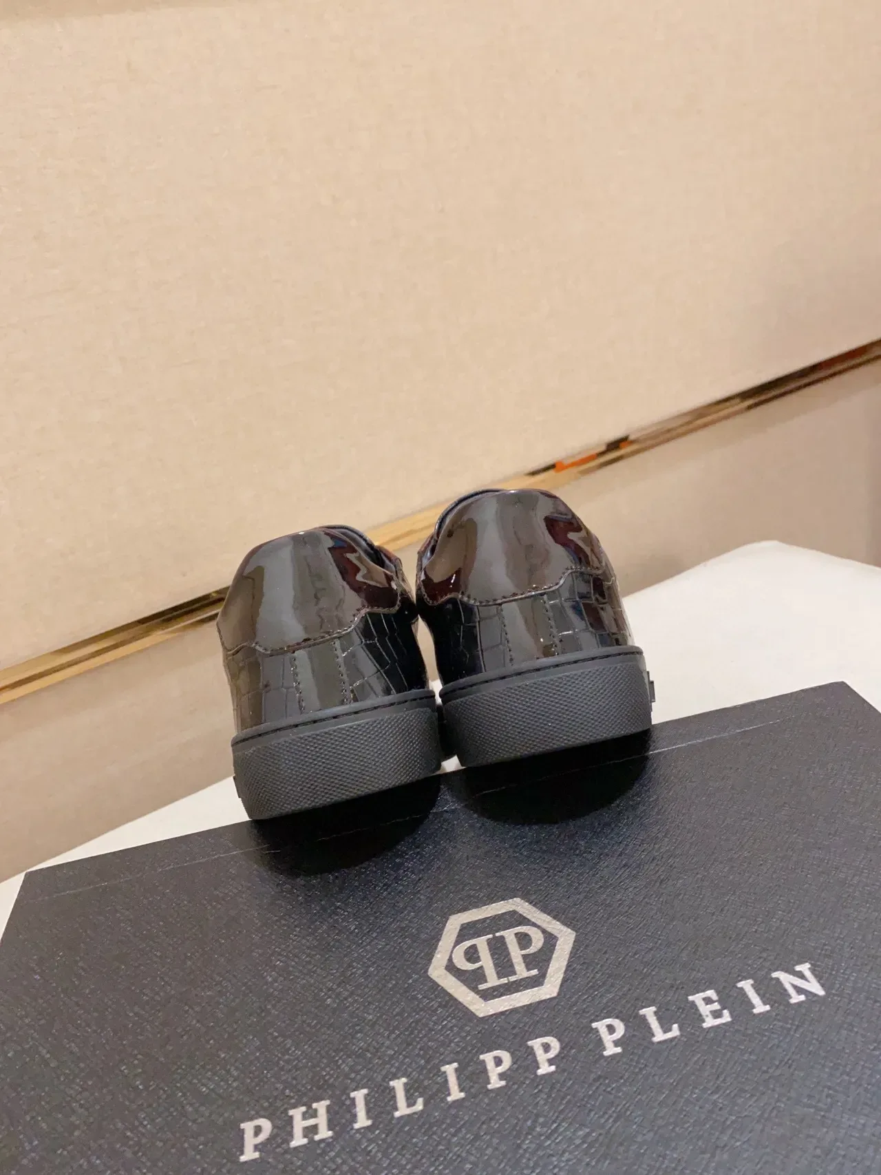 Philipp Plein Croc-Embossed Patent Leather Black Lifestyle Sneakers 8