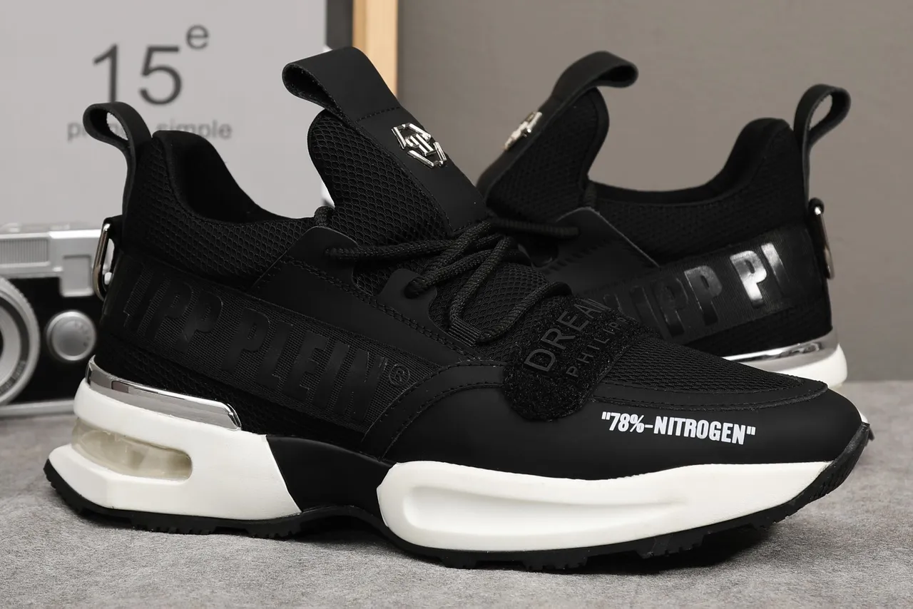 Philipp Plein Dream '78%-Nitrogen' Baskets noires et blanches chunky 5