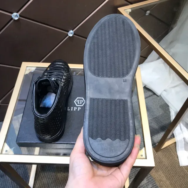 Philipp Plein Sneakers Lifestyle Hautes Croc-Embossées Noires 3