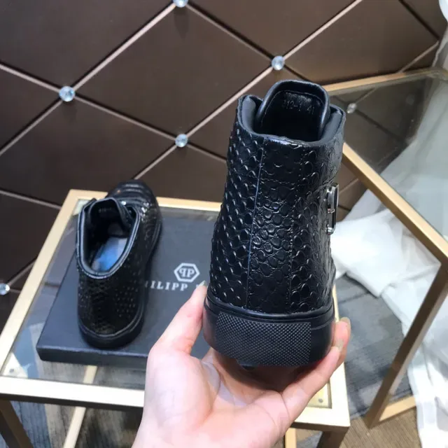 Philipp Plein Sneakers Lifestyle Hautes Croc-Embossées Noires 5