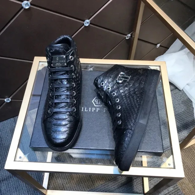 Philipp Plein Sneakers Lifestyle Hautes Croc-Embossées Noires 7