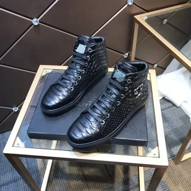 Philipp Plein Sneakers Lifestyle Hautes Croc-Embossées Noires 8