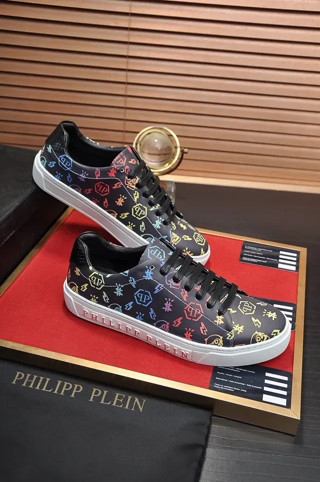 Philipp Plein طباعة اللوجو متعددة الألوان أحذية رياضية لأسلوب الحياة 5