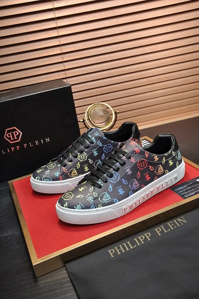 Philipp Plein طباعة اللوجو متعددة الألوان أحذية رياضية لأسلوب الحياة 7