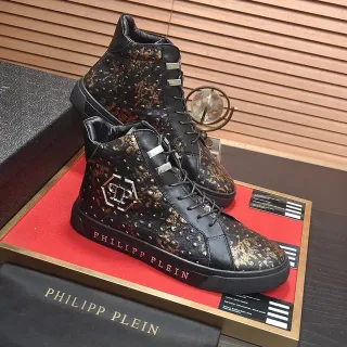 Philipp Plein Studded Leather High-Top Lifestyle Sneakers