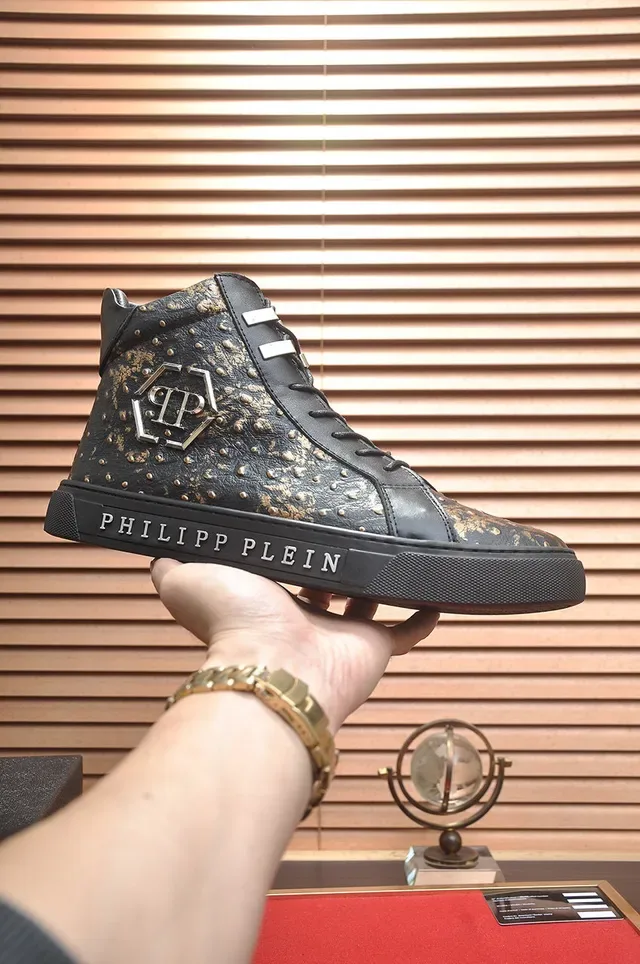 Philipp Plein Sneakers Lifestyle en Cuir à Clous Hautes 2