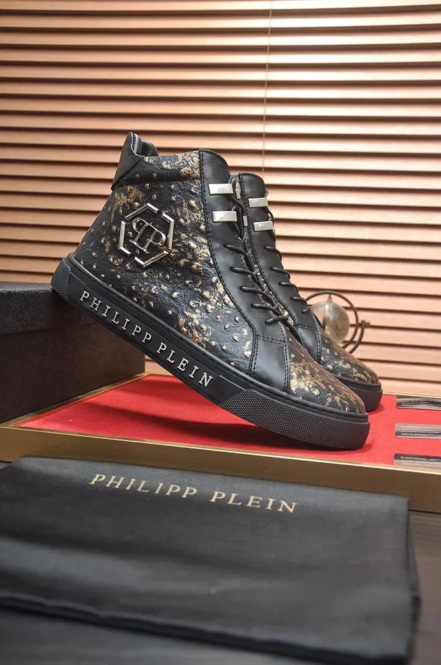 Philipp Plein Sneakers Lifestyle en Cuir à Clous Hautes 4