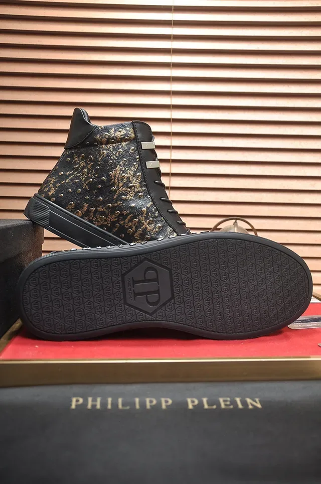 Philipp Plein Sneakers Lifestyle en Cuir à Clous Hautes 7