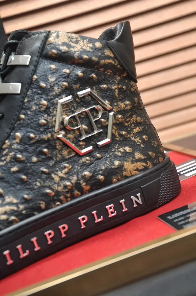 Philipp Plein Sneakers Lifestyle en Cuir à Clous Hautes 9