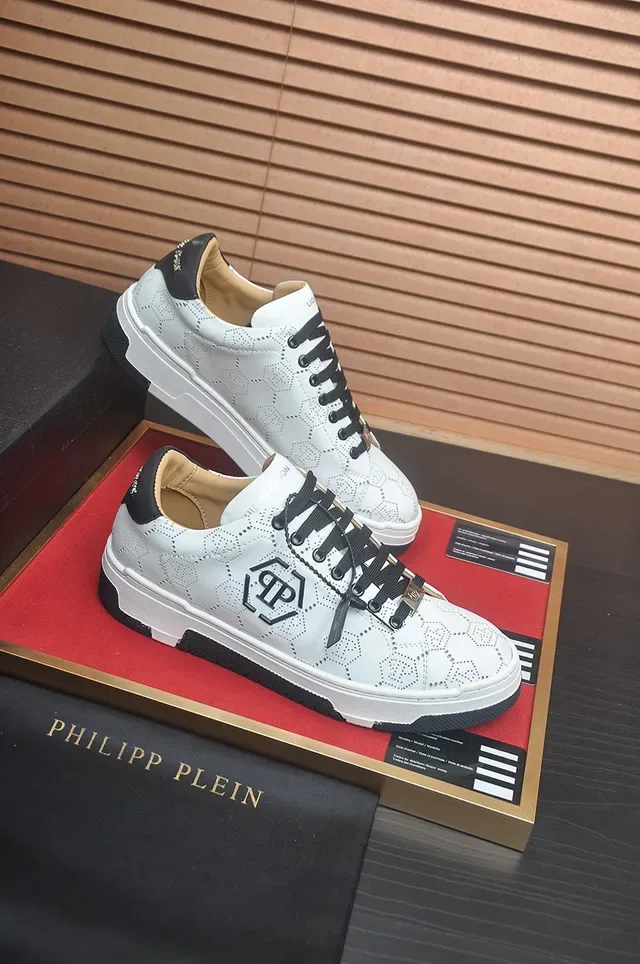 Philipp Plein Tênis Lifestyle Brancos com Perfurações Hex Logo 6