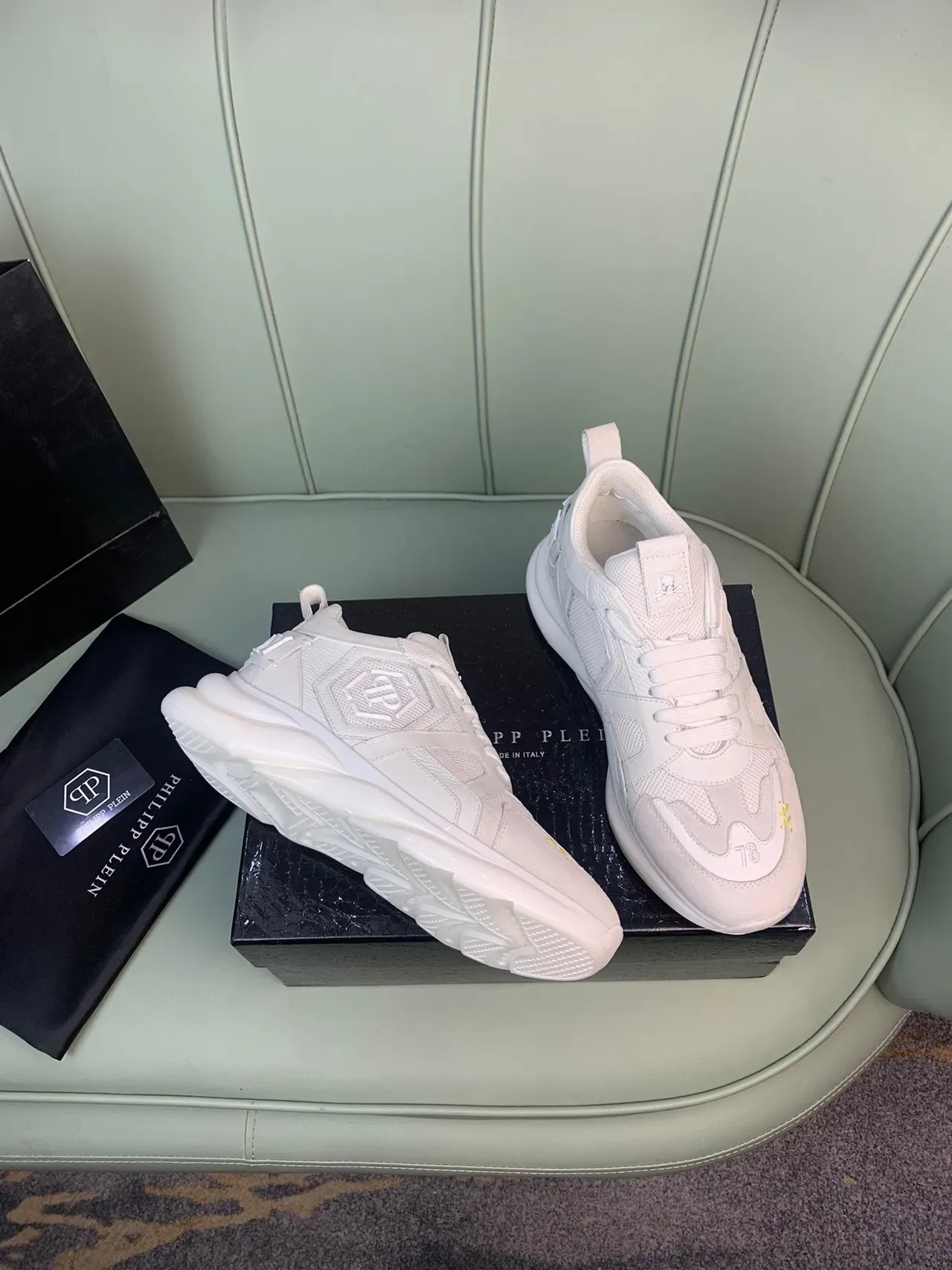 Philipp Plein White Skull Logo Lifestyle Sneakers 5