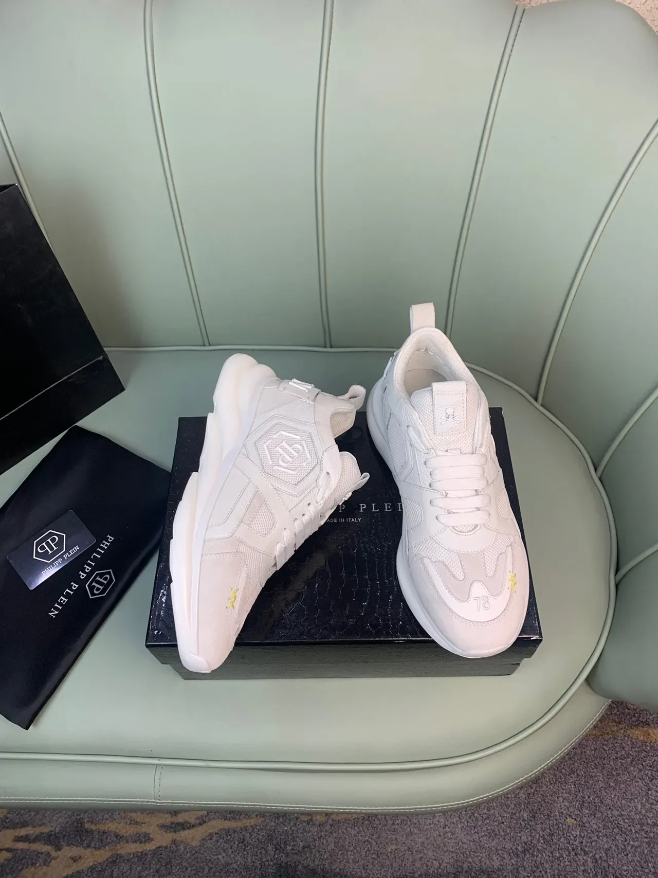 Philipp Plein White Skull Logo Lifestyle Sneakers 7