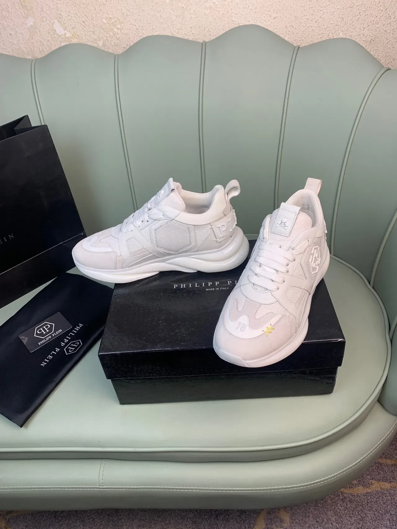 Philipp Plein White Skull Logo Lifestyle Sneakers 8
