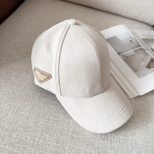 Prada Black Brown Suede-Effect Structured Six-Panel Baseball Cap 9