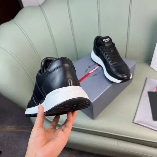 Prada Black Leather and Textile Lifestyle Sneaker 3