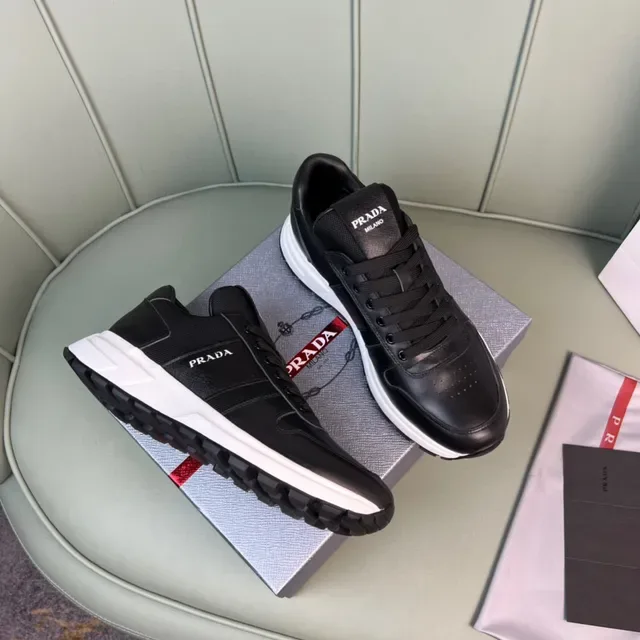 Prada Black Leather and Textile Lifestyle Sneaker 5