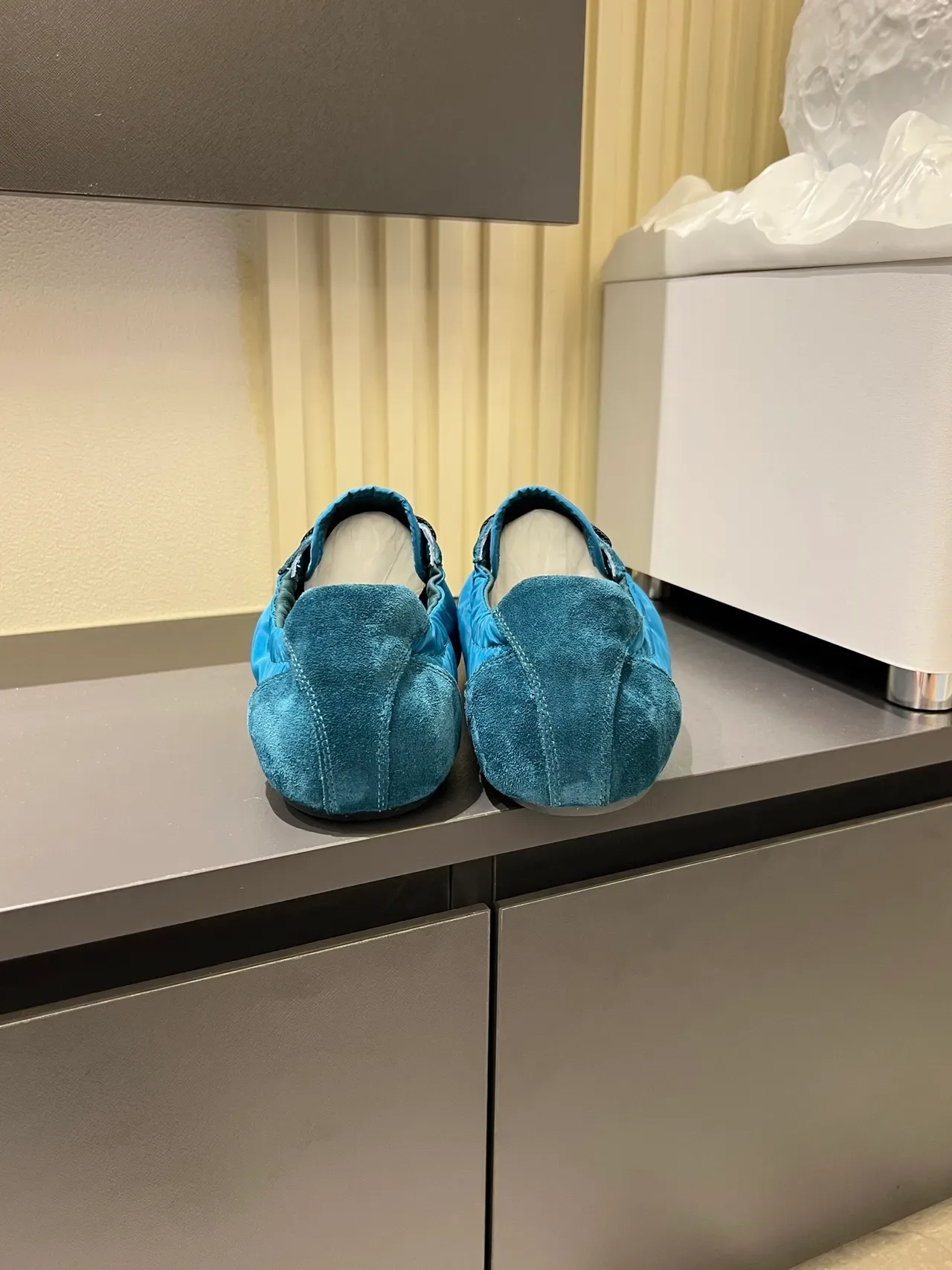Prada Blue Black Mixed-Material Upper Suede And Nylon Paneling Lifestyle Sneakers 2