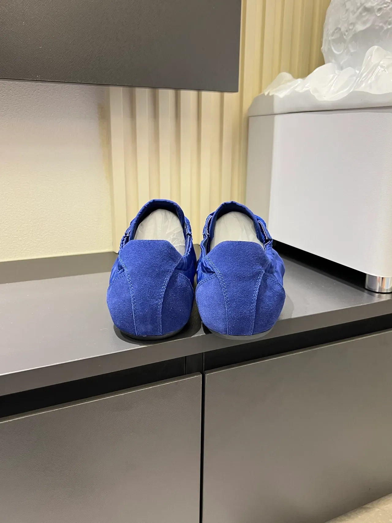 Prada Blue Monochromatic Nylon And Suede Mix Lifestyle Sneakers 2