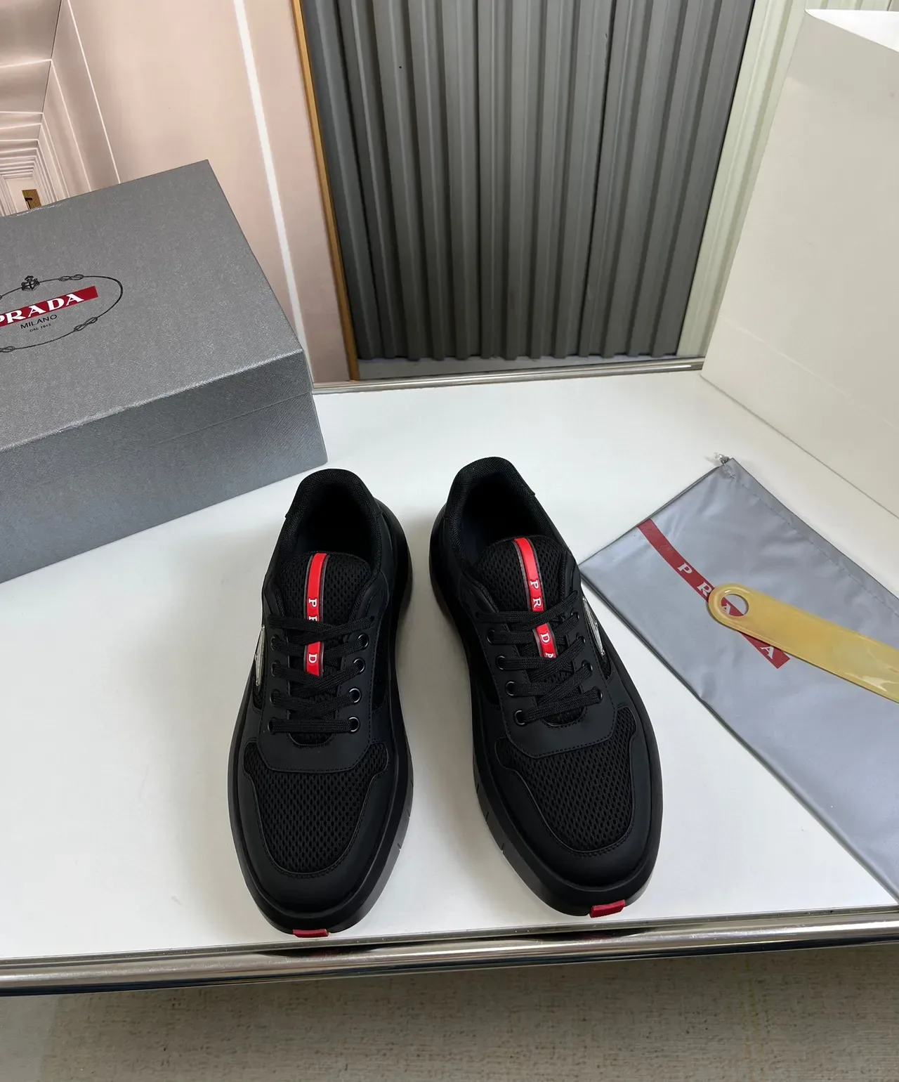 Prada Cloudbust Black and Red Lifestyle Sneakers 8