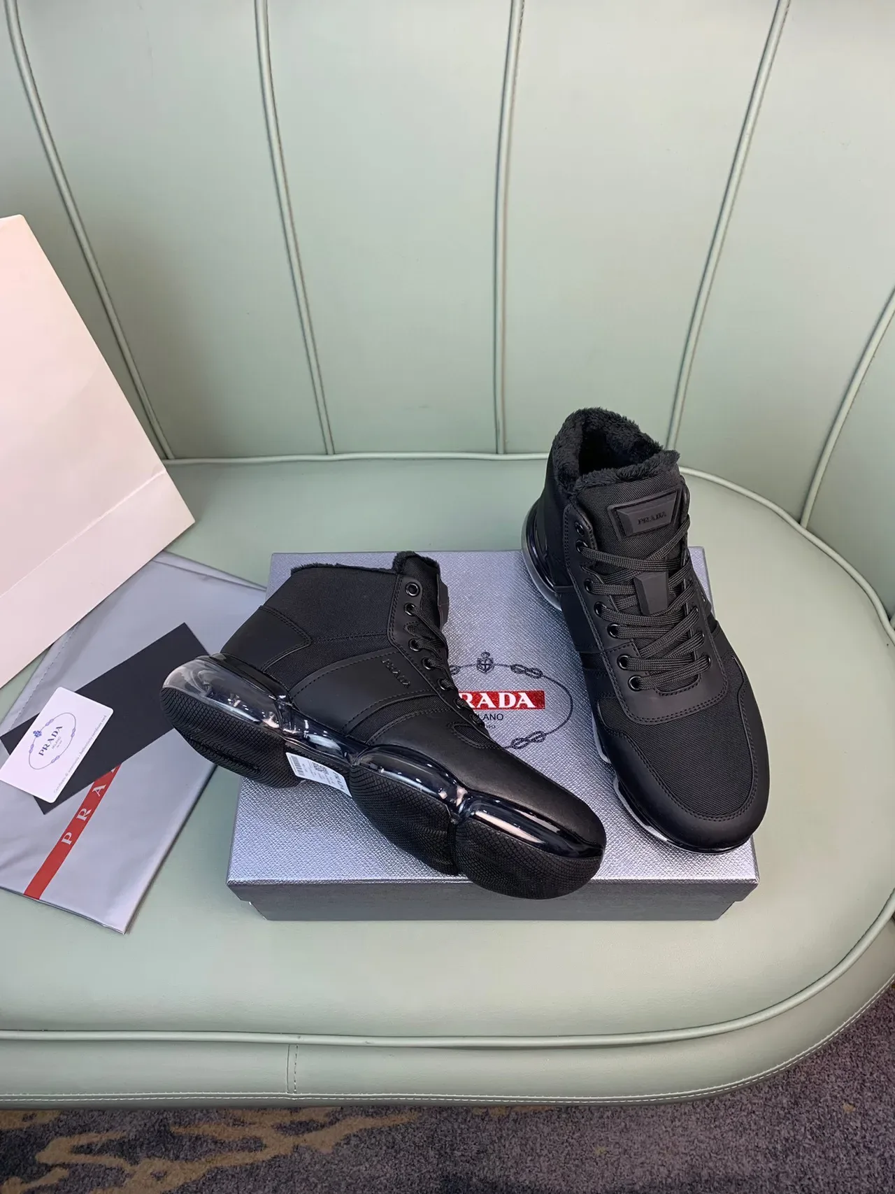 Prada Cloudbust Black High-Top Lifestyle Sneaker 6