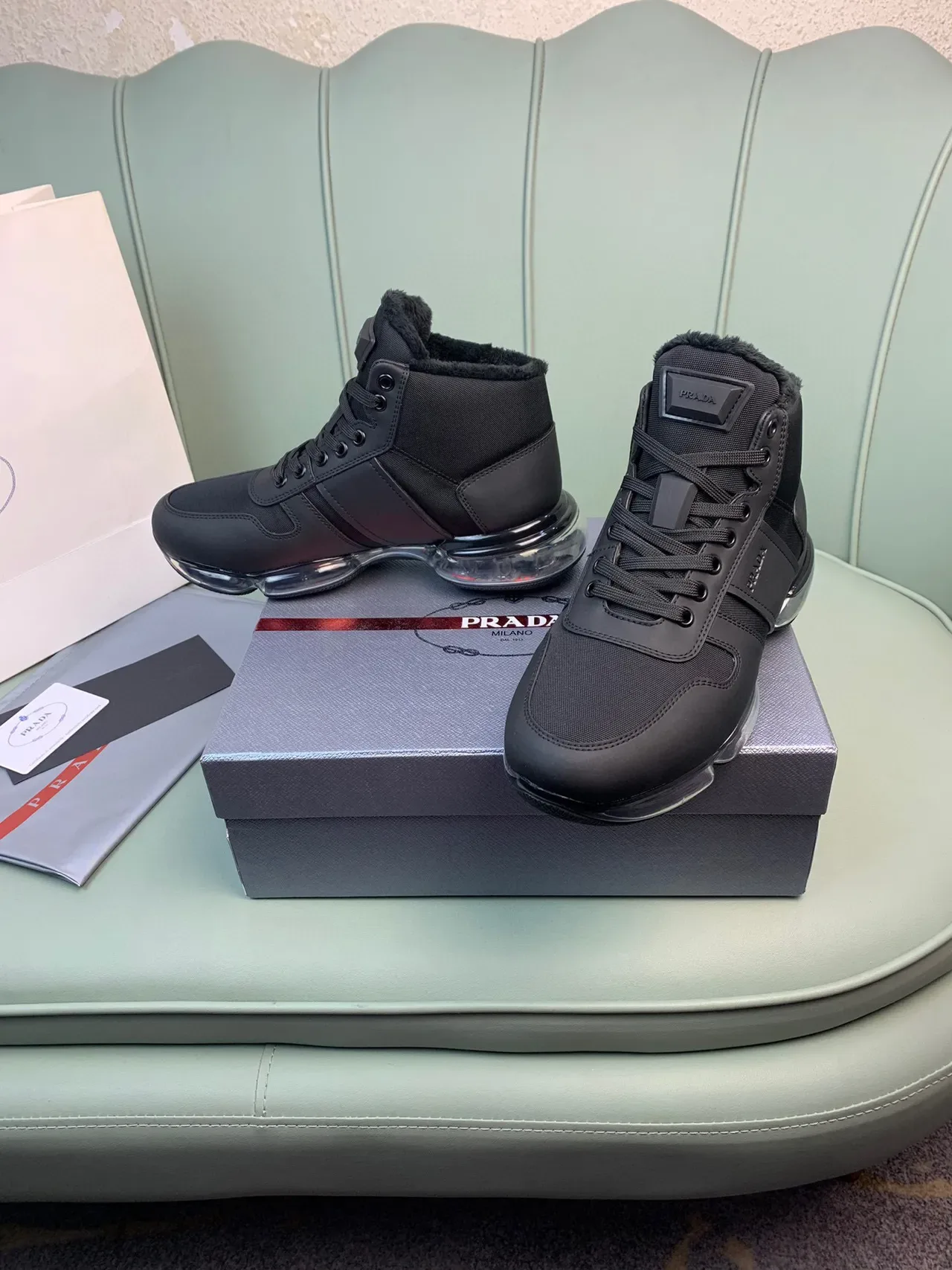 Prada Cloudbust Black High-Top Lifestyle Sneaker 7