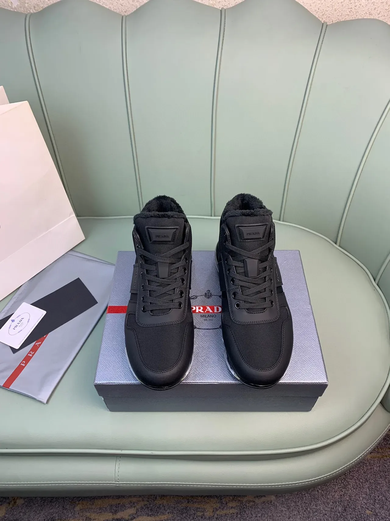Prada Cloudbust Black High-Top Lifestyle Sneaker 8