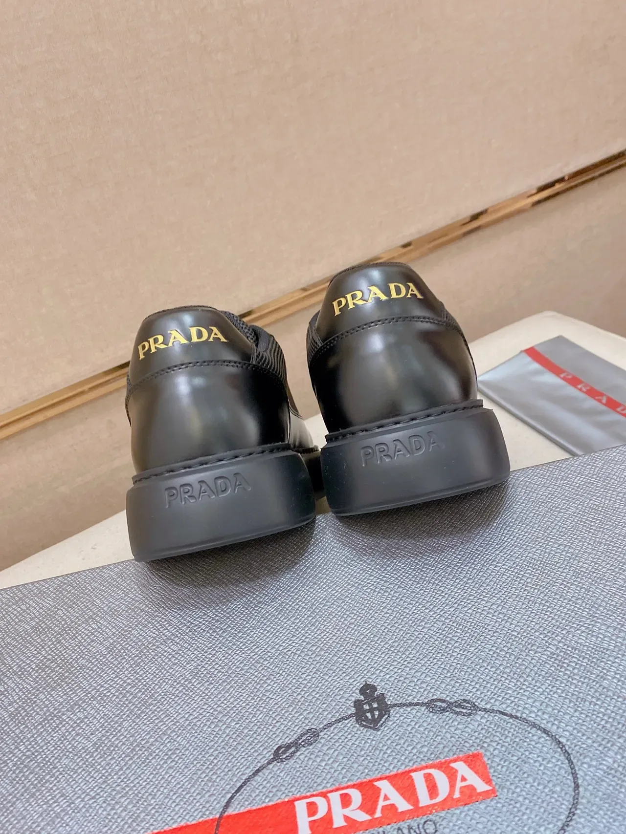 Prada Cloudbust Black Mesh and Leather Platform Lifestyle Sneaker 3
