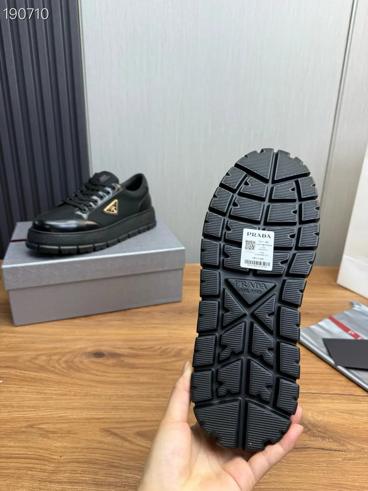 Prada Cloudbust Black Mesh and Patent Leather Lifestyle Sneakers 4