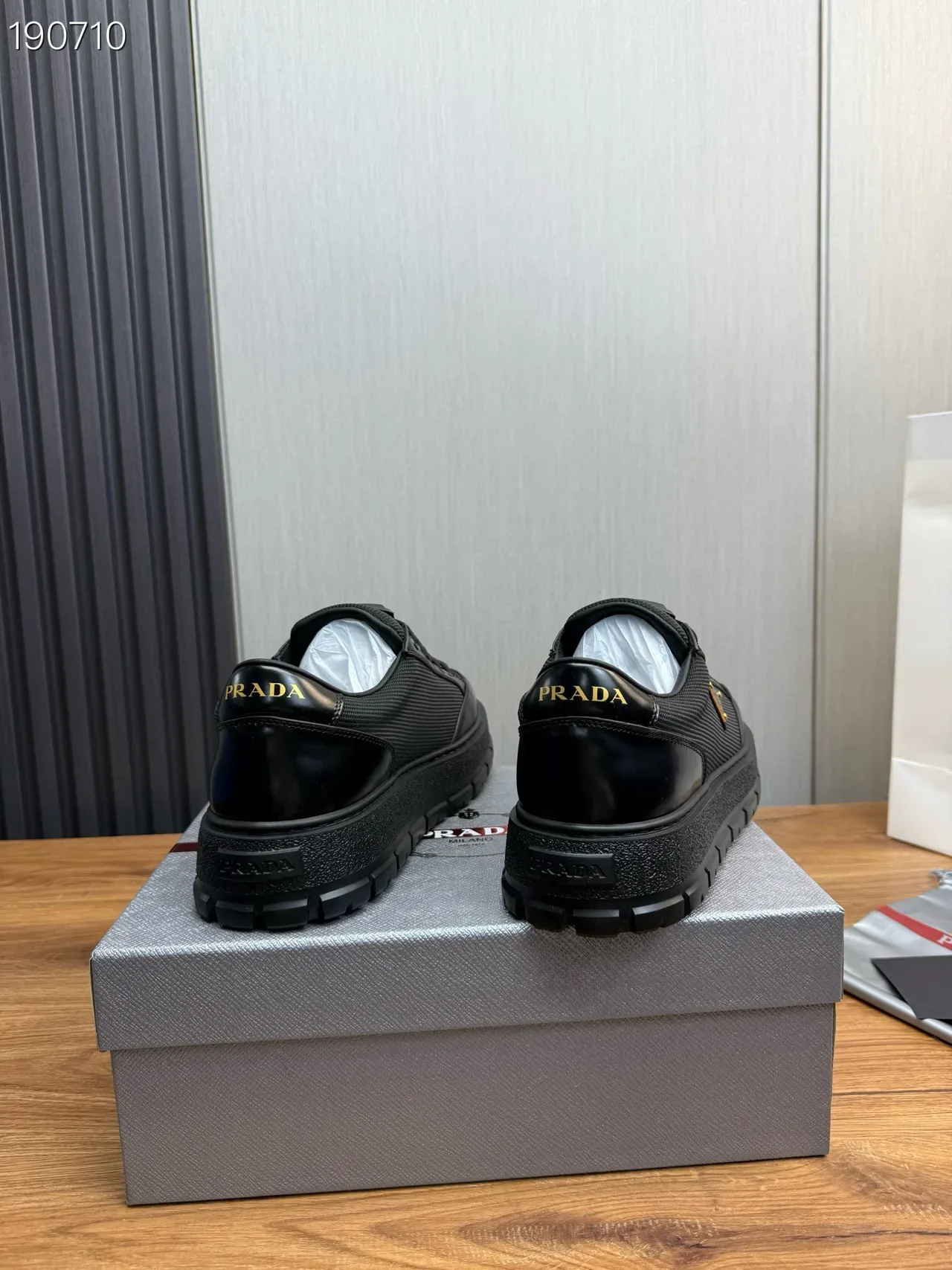 Prada Cloudbust Black Mesh and Patent Leather Lifestyle Sneakers 6
