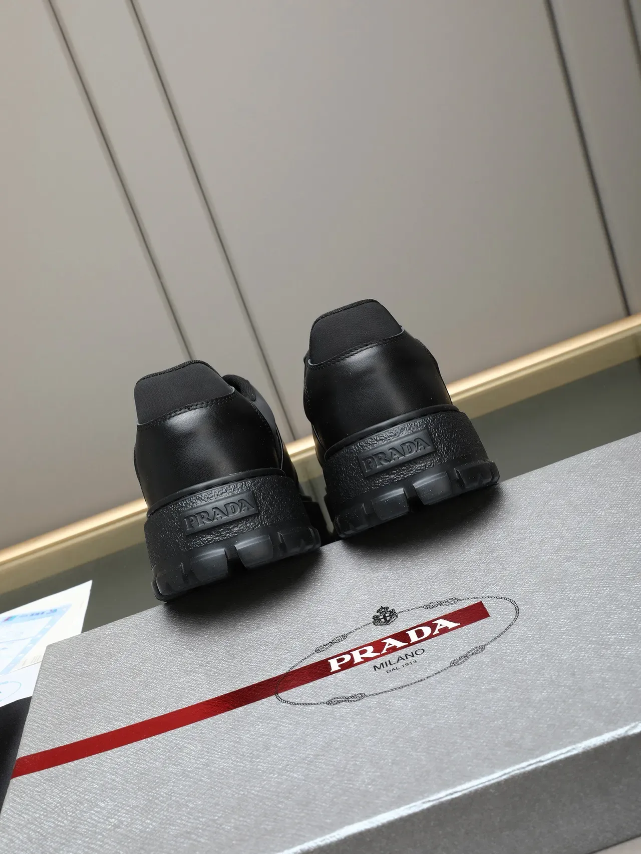 Prada Cloudbust Black Platform Sole Mixed Leather-Nylon Upper Chunky Sneakers 4