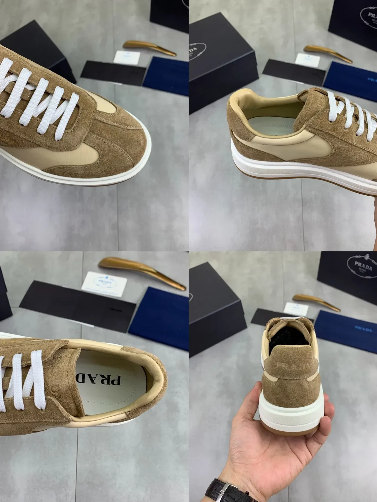 Prada Cloudbust Brown and Beige Lifestyle Sneakers 2