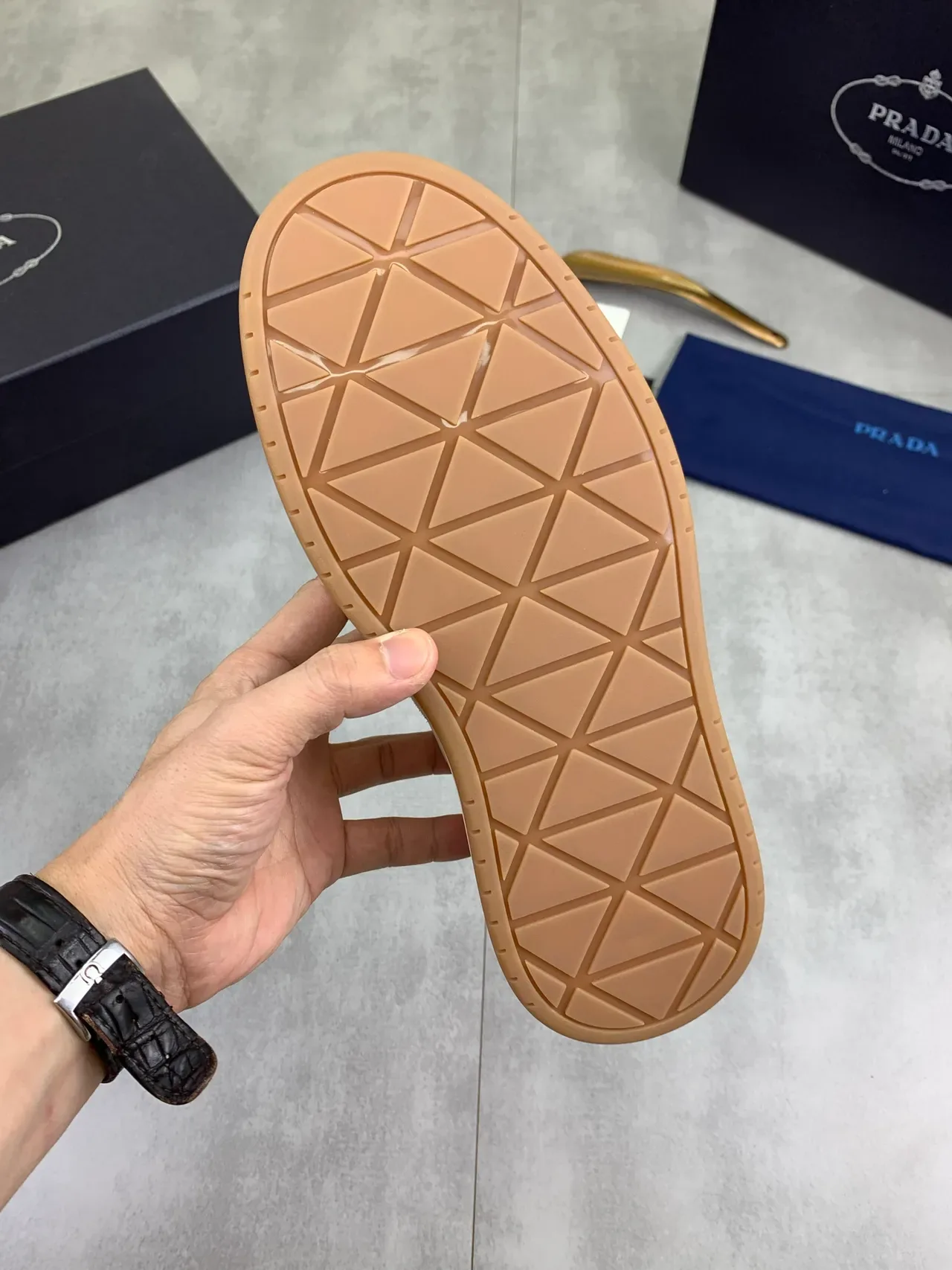 Prada Cloudbust Brown and Beige Lifestyle Sneakers 3