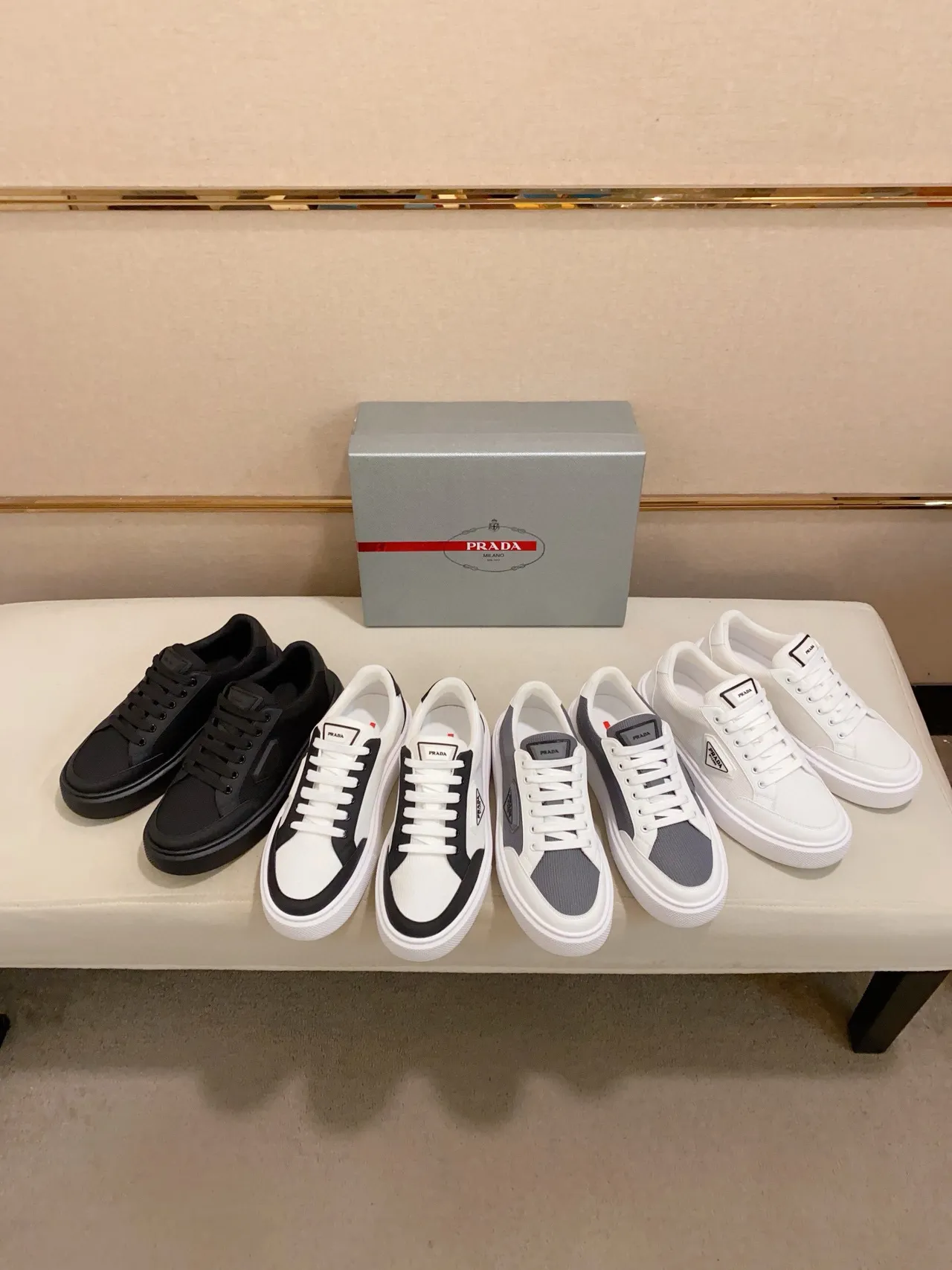 Prada Cloudbust Gray and White Lifestyle Sneakers 2