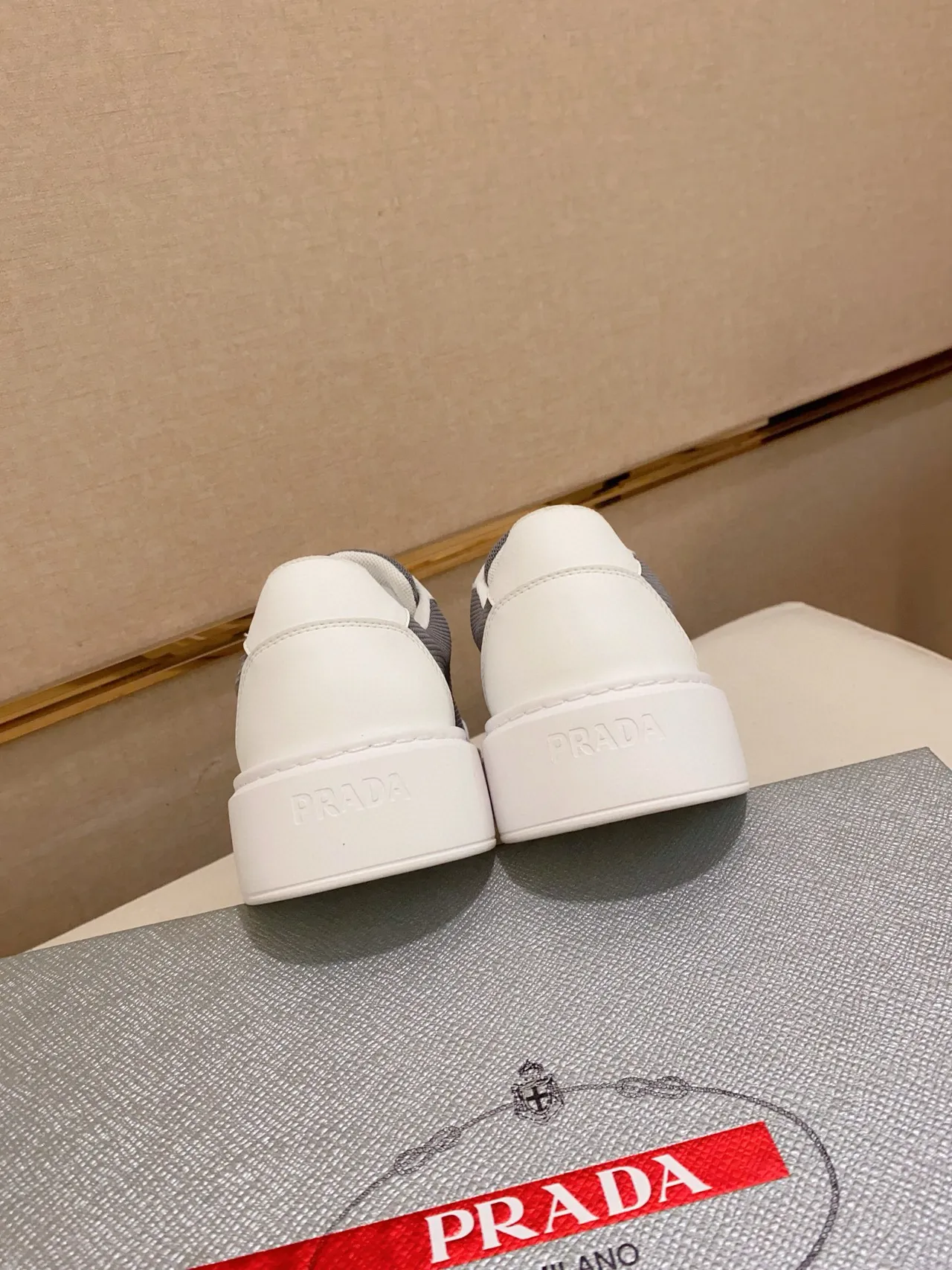 Prada Cloudbust Gray and White Lifestyle Sneakers 3