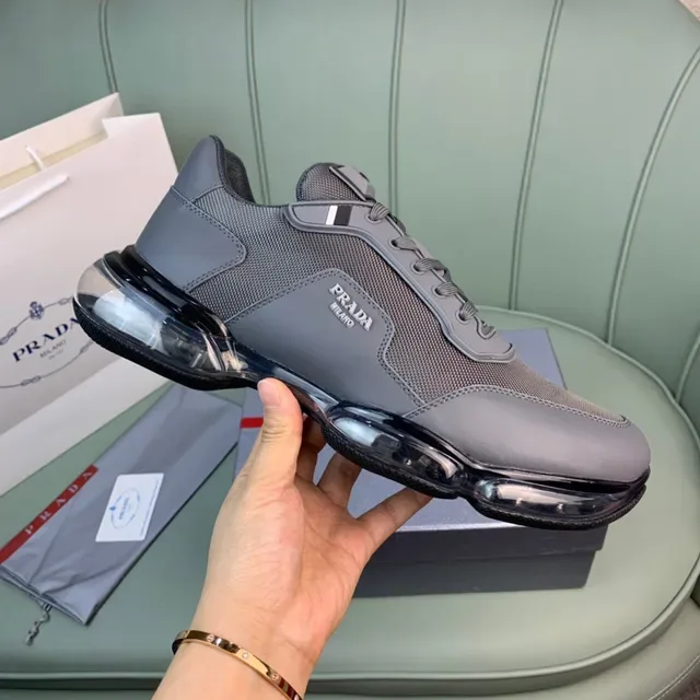 Prada Cloudbust Gray Mesh and Synthetic Lifestyle Sneakers 4
