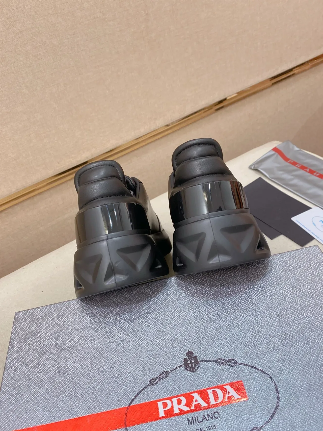 Prada Cloudbust Monochrome Black Lifestyle Sneakers 3