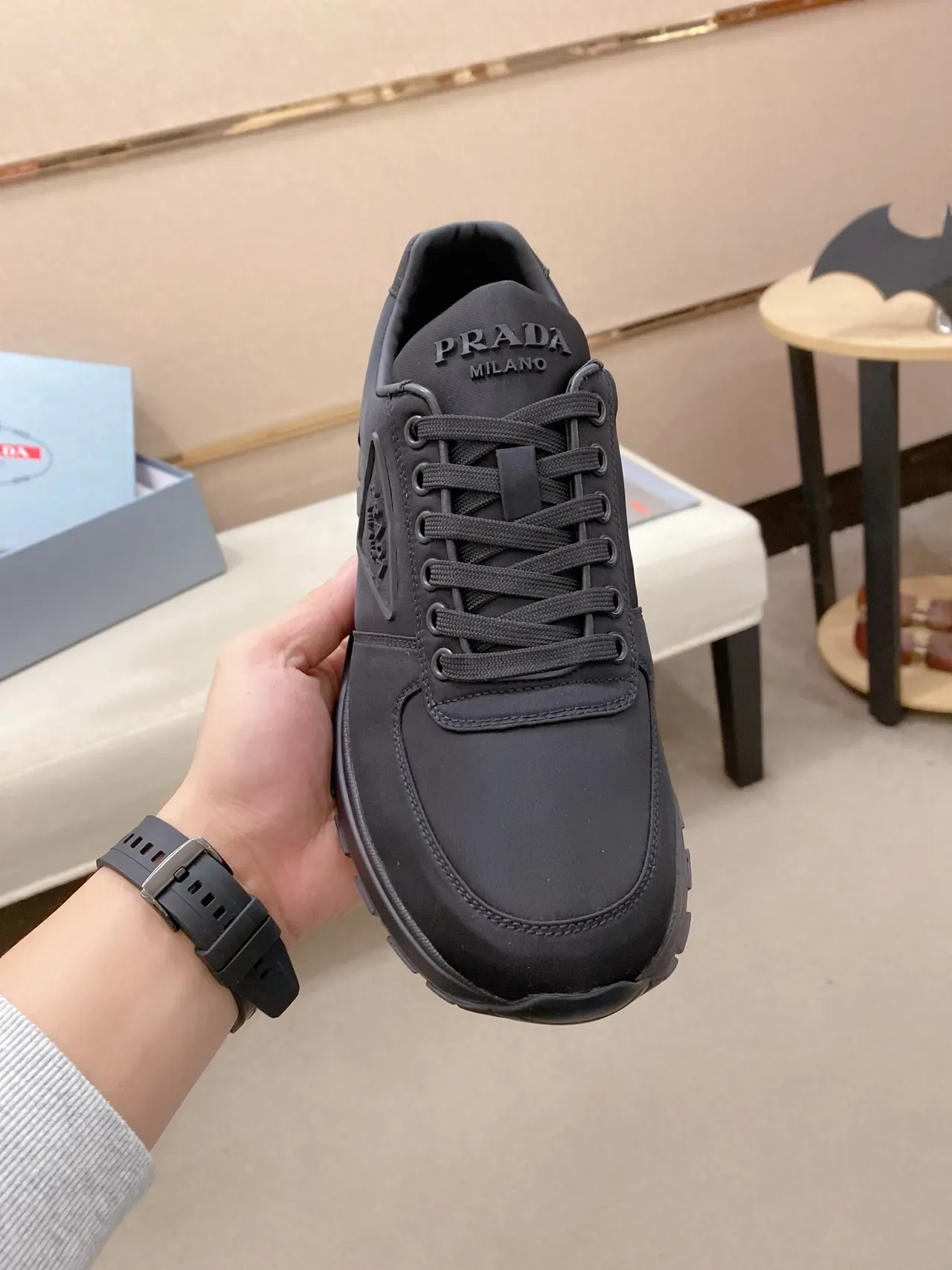 Prada Cloudbust Monochrome Black Lifestyle Sneakers 5