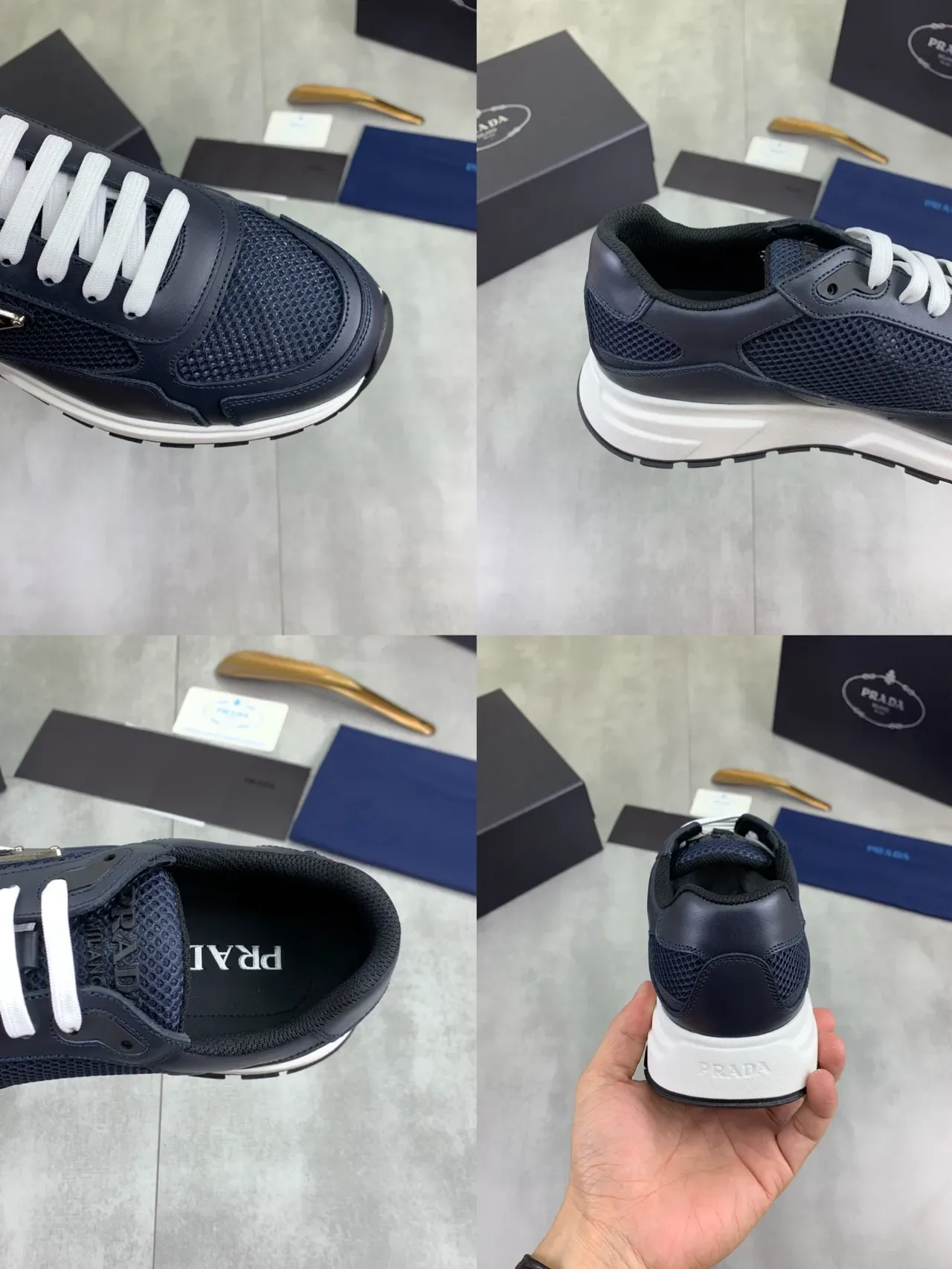 Prada Cloudbust Navy and White Lifestyle Sneakers 3