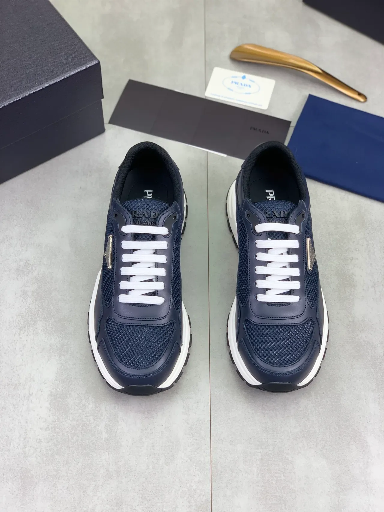 Prada Cloudbust Navy and White Lifestyle Sneakers 5