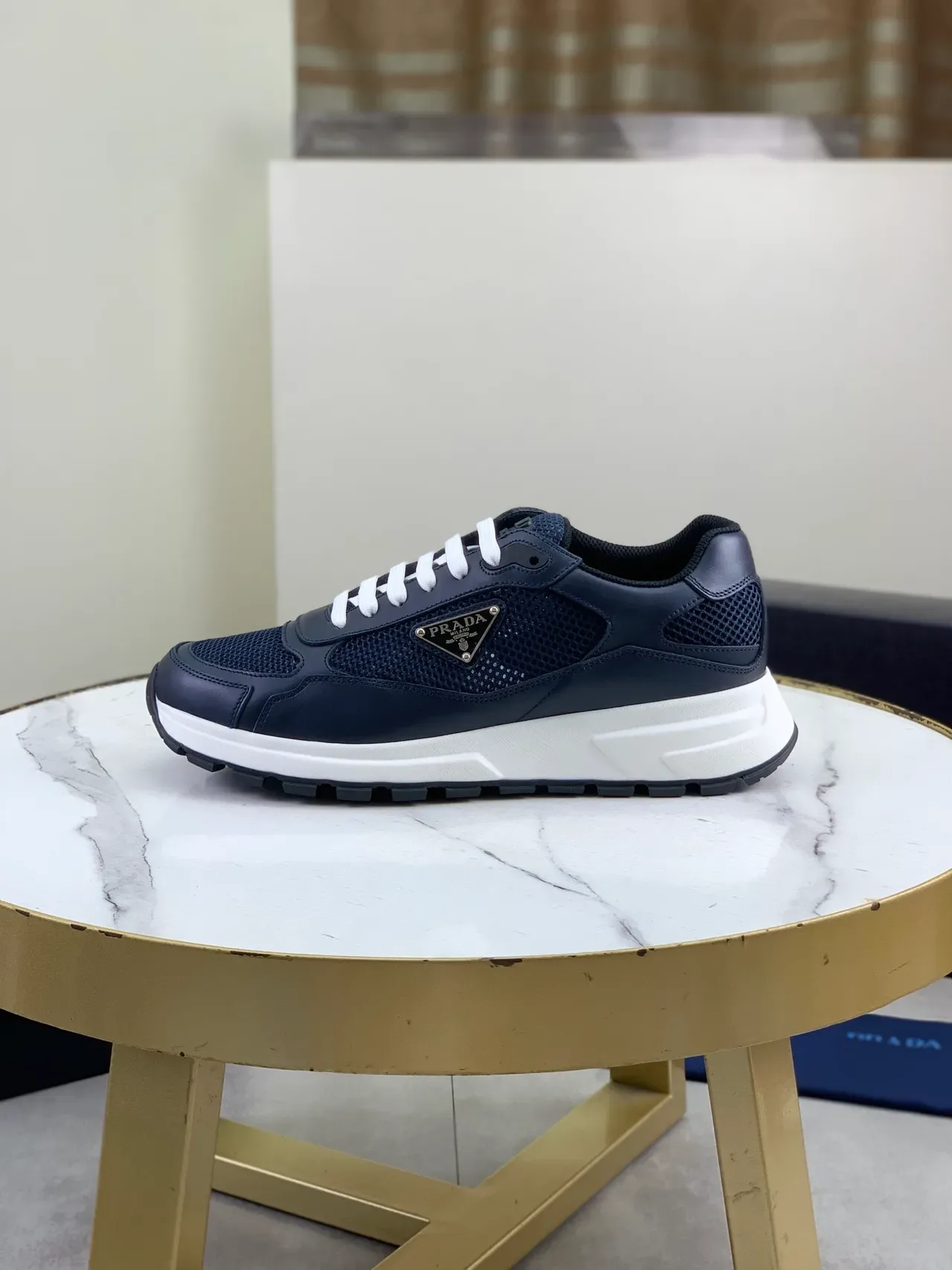 Prada Cloudbust Navy and White Lifestyle Sneakers 6