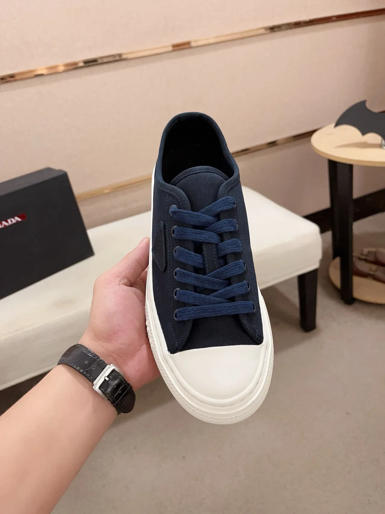 Prada Cloudbust Navy Blue Canvas Low-Top Lifestyle Sneakers 5